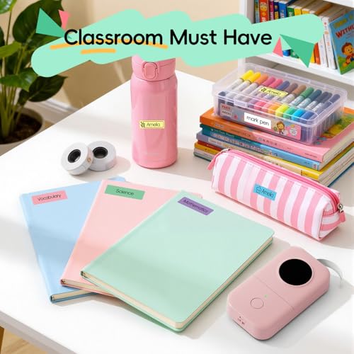 Label Maker Bluetooth Mini Portable Label Printer for Home School (72 Count)