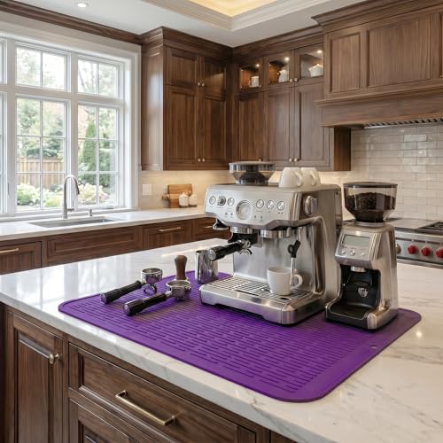 Silicone Dish Drying Mat for Multiple Usage (Purple / 28"L x 18"W)