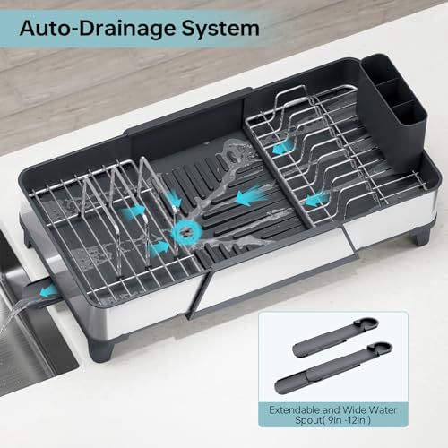 Expandable Dish Drying Rack for Kitchen Counter