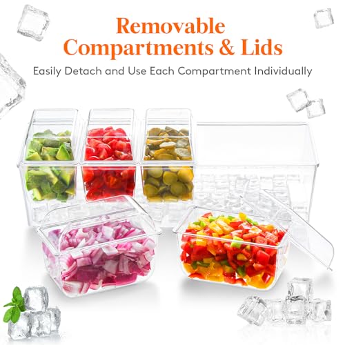 Chilled Condiment Caddy with Spoons (with Accessories / 5 Containers)