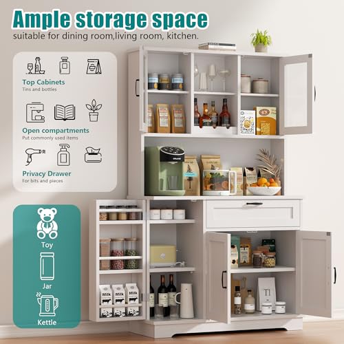 Kitchen Pantry Cabinet (White)