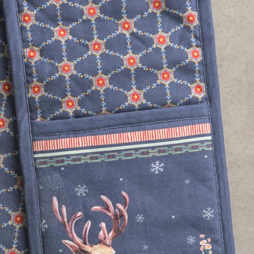 Double Oven Mitts 100% Cotton Double Oven Glove (086 - Christmas Joy / 7" x 35" (Double Oven Mitt))