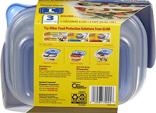 GladWare Deep Dish Food Storage Containers (Rectangle / 64 oz - 18 Count)