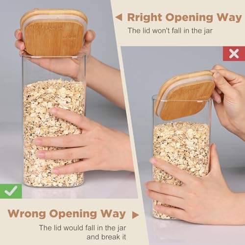 Glass Pasta Storage Jars Square 73oz (3 Count)