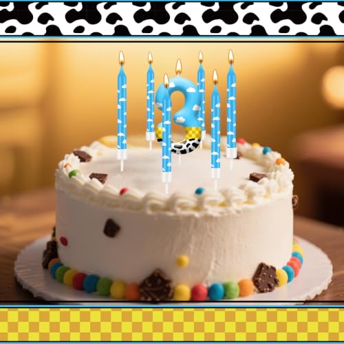 13PCS Toy Inspire Game Story Birthday Candles Set for Kids (Blue+White+Yellow+Black / 3)