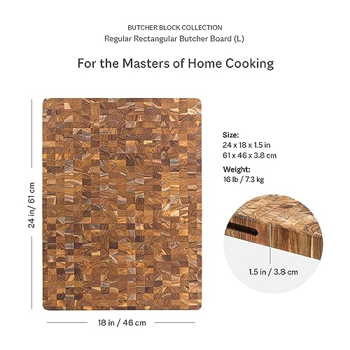 Butcher Block Cutting Board (Without Juice Groove / Extra Large (24 inch x 18 inch x 1.5 inch))