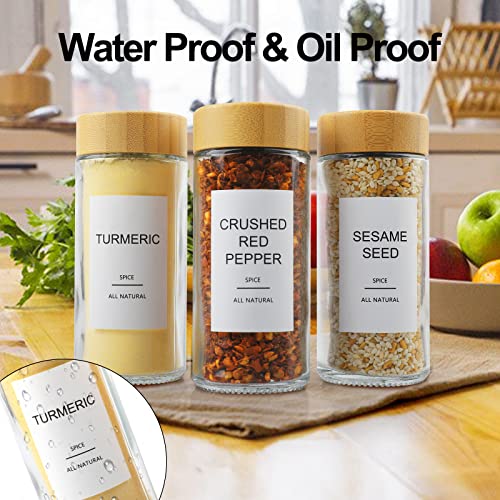 Glass Spice Jars with 398 Labels (24 Count)