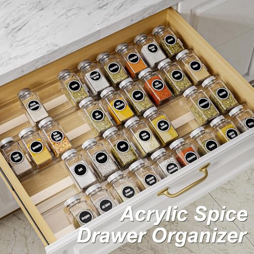 Acrylic Spice Drawer Organizer Insert (4 Pack)