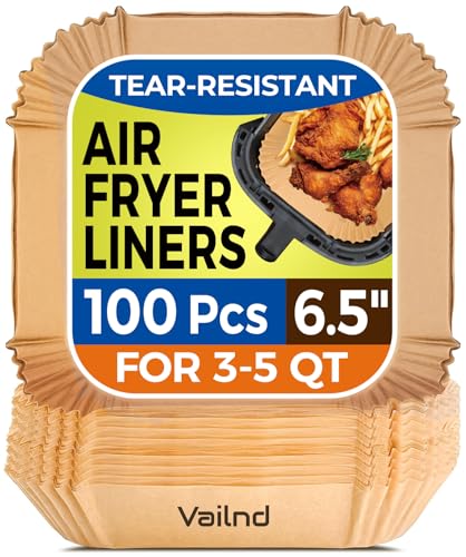 100PCS 6.5IN Square Air Fryer Paper Liners Disposable for 3 (6.5 inch Square)