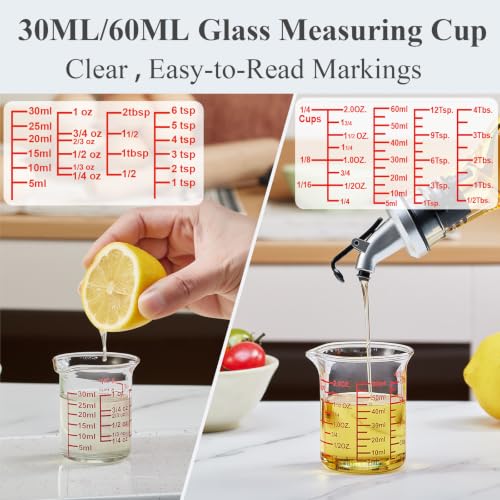 Mini Borosilicate Glass Measuring Cup Set (5ML/15ML/30ML/60ML Measuring Cup Set)