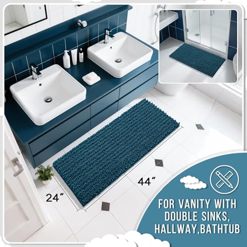 Long Bathroom Rugs Non Slip Washable 44x24 Inch
