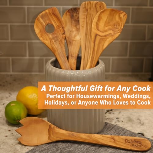 12 Inch Olive Wood Cooking Utensil Set 5