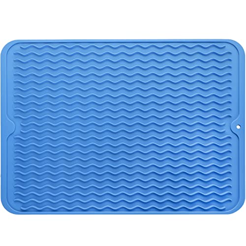 Silicone Dish Drying Mat (Lichen Blue / 16"L x 12"W)