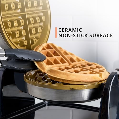 Waffle Maker Rotating Belgian Waffle Maker (Rotating Waffle Maker - Ceramic Plates)