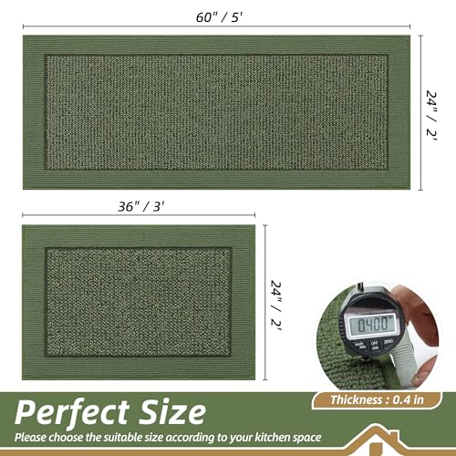 Kitchen Rugs Set of 2 (Green / 24"x36"+24"x60" (Rectangular))