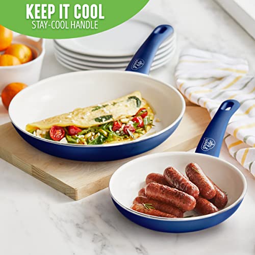 Non Stick Fry Pan Set (7" & 10" Frying Pan Skillet Set / Blue)