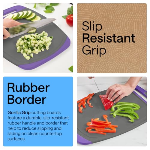 BPA Free Reversible Cutting Board (Gray/Purple / Large (Pack of 3))