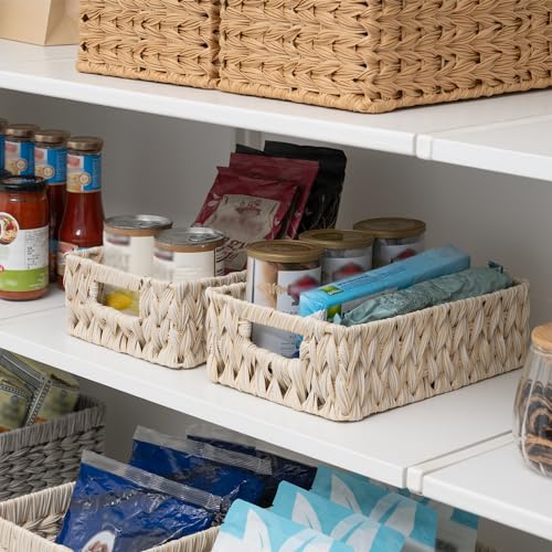 Wicker Baskets for Organizing (Butter Milk / 11¼"L x 7½"W x 3½"H)