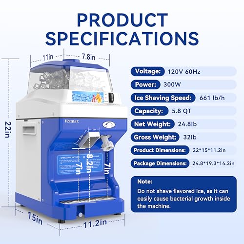 Ice Shaver Machine 300W (5.8Qt)