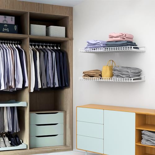 Wall Mounted Storage Shelf for Garage (White)