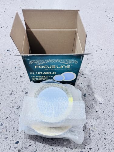 Gold Plastic Plates Set (102Pack Gold Plastic Plates)