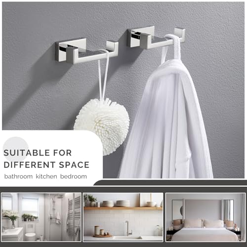 Double Towel Hooks Polished Chrome (2 Pack / Polished Chrome)