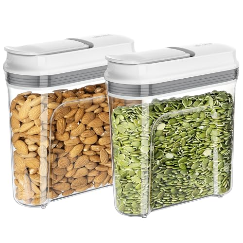 Airtight Cereal Dispenser Set (Transparent/White / Small)