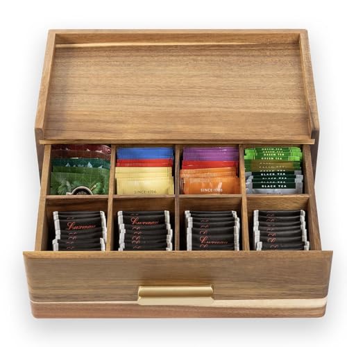 Acacia Wood Tea Bag Organizer