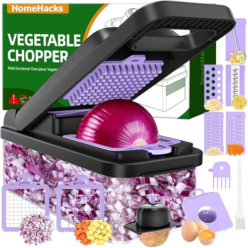 Veggie Chopper Vegetable Cutter (Purple / 7 blades)