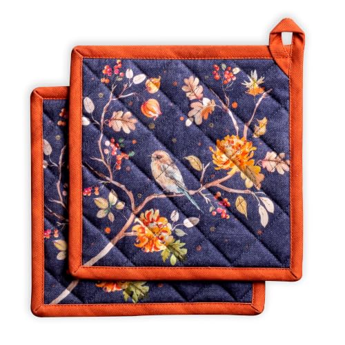 Pot Holders 100% Cotton Potholders (020 - Kelim - Infinity / 8" x 8" (Pot Holder Pack of 2))