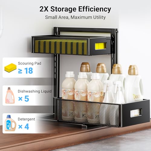 Under Sink Organizer (Black / xL-1PC)