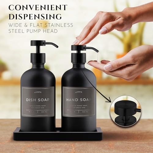 Glass Soap Dispenser Set of 2 (Black)