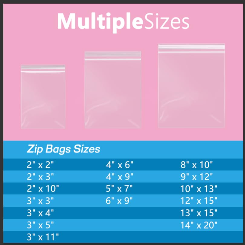 200 Pcs 13" x 15" Zip Bags (200 Count)