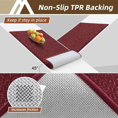 Dirt Trapper Door Mat 24"x36" Non Slip Washable Red