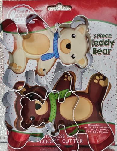 Teddy Bear Cookie Cutter Set (Teddy Bear 3 Pc Set)
