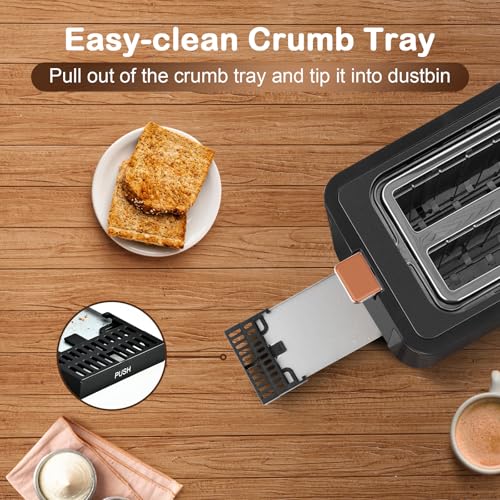 Toaster 2 Slice Stainless Steel Body Timer (2 Slot / Grey & Gold)