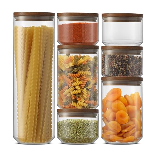 Holden 7 Piece Stackable Glass Storage Containers with Lids (72 Ounce)