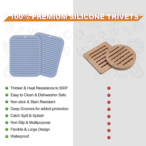 4 Pack Square Silicone Trivets (4 Count)