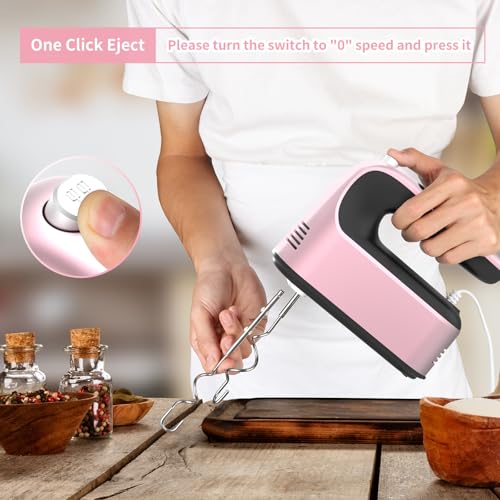 9 Speed Digital Hand Mixer Electric (Rose Gold)