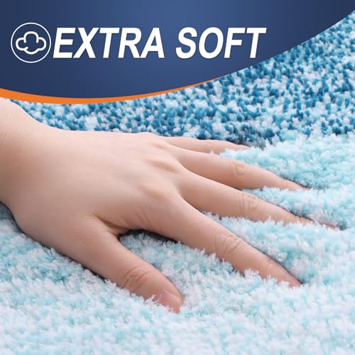 Bathroom Runner Rug 47x20 (47" X 20" / Peacock Blue)