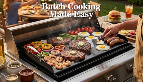 25 x 16 Inch NanoCeramic Cast Iron Griddle for Gas Grills (25" x 16" x 2.6")