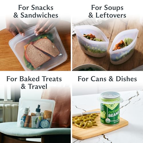 Reusable Silicone Bags and Stretch Lids (10-Pack)