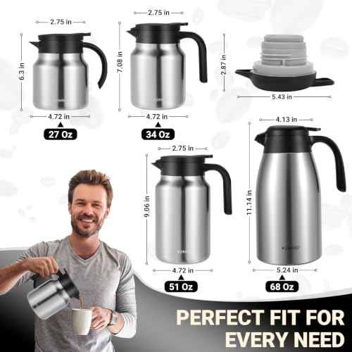 Insulated Coffee Carafe (Silver / 68 Ounces)
