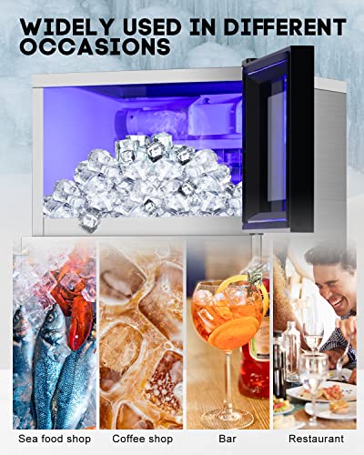 130LBS 24H Commercial Ice Maker Machine with 35LBS Capacity