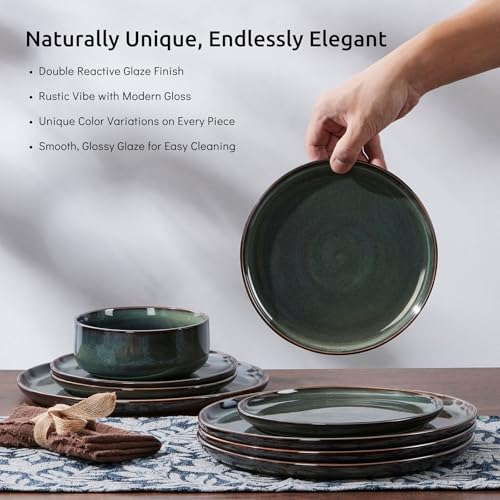 Dinnerware Sets for 8 (Obsidian Green / Service for 8)