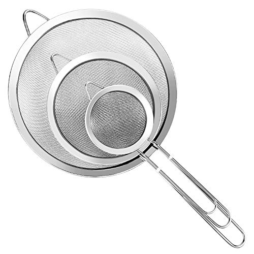 3Pcs Super Wire Extra Fine Mesh Strainer with Handle