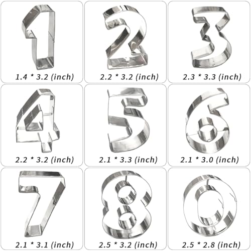 Number Cookie Cutters Shapes 9pcs (Number)