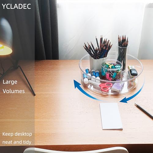 4 Pack Lazy Susan 11.5" Inch Turntable Organizer Organization Storage Container Bins Spice Rack Cabinet Rotating Condiment for Pantry Countertop Kitchen Vanity Bathroom Jewelry Holder Clear (11.5 inch)