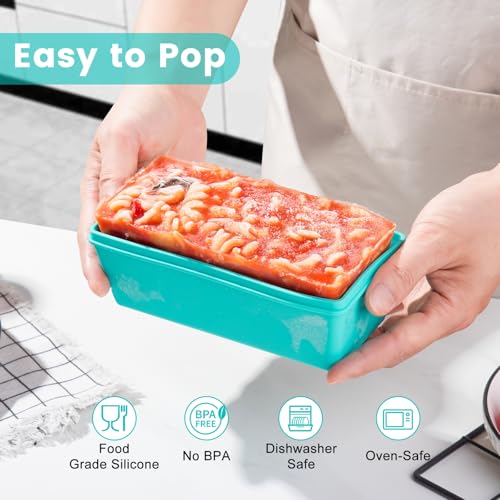 2 Cup Silicone Freezer Molds with Lids (Blue / 4x 2-Cup)