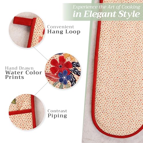 Double Oven Mitts 100% Cotton Double Oven Glove (064 - Kalahari / 7" x 35" (Double Oven Mitt))
